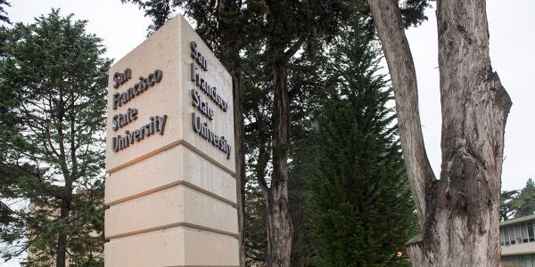 SF State University name sculpture